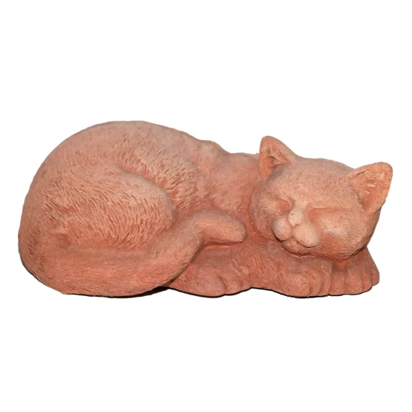 Gatto che dorme in terracotta