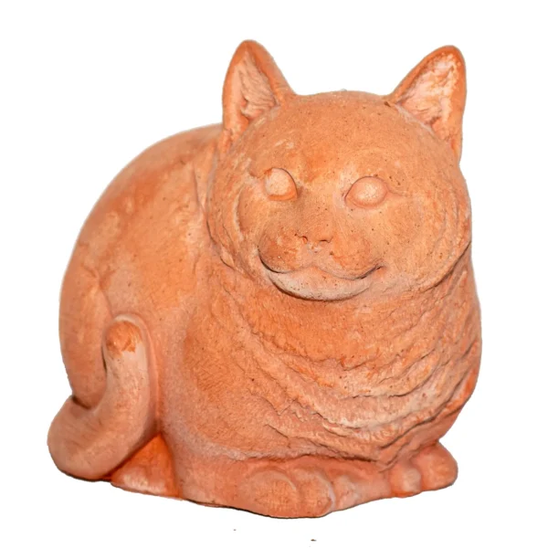 Gatto cicciotto in terracotta