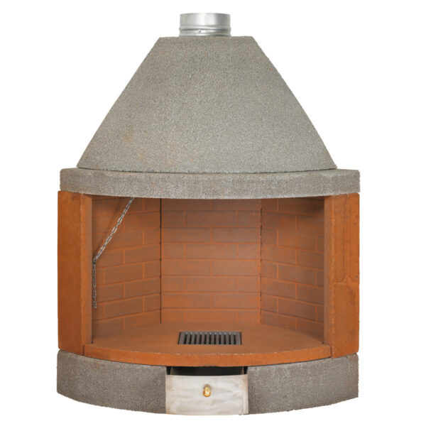 CAMINETTO ANGOLARE TONDO REFRATTARIO  Prof. 55